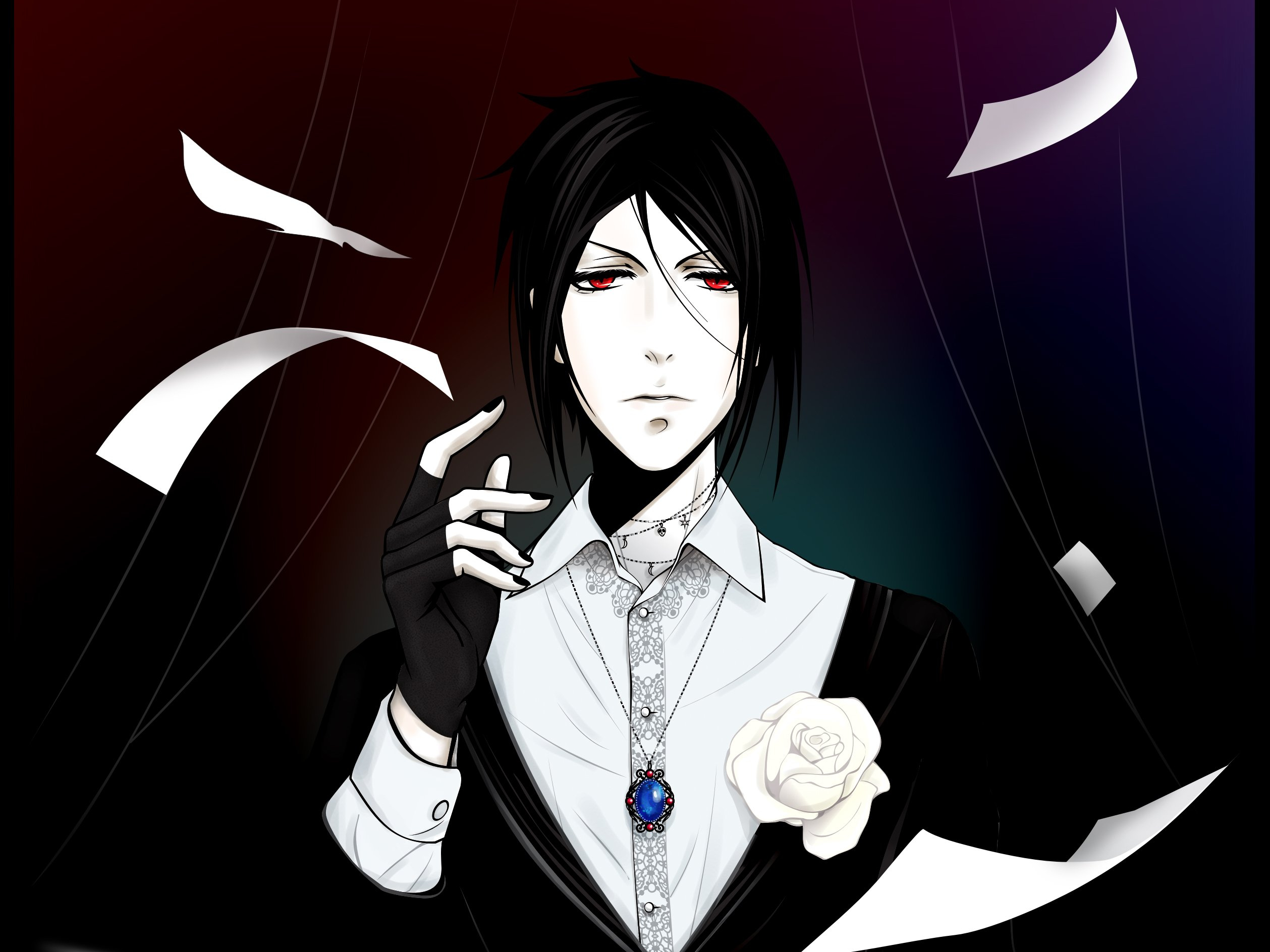 black butler wallpaper,cartoon,black hair,anime,fictional character,illustration