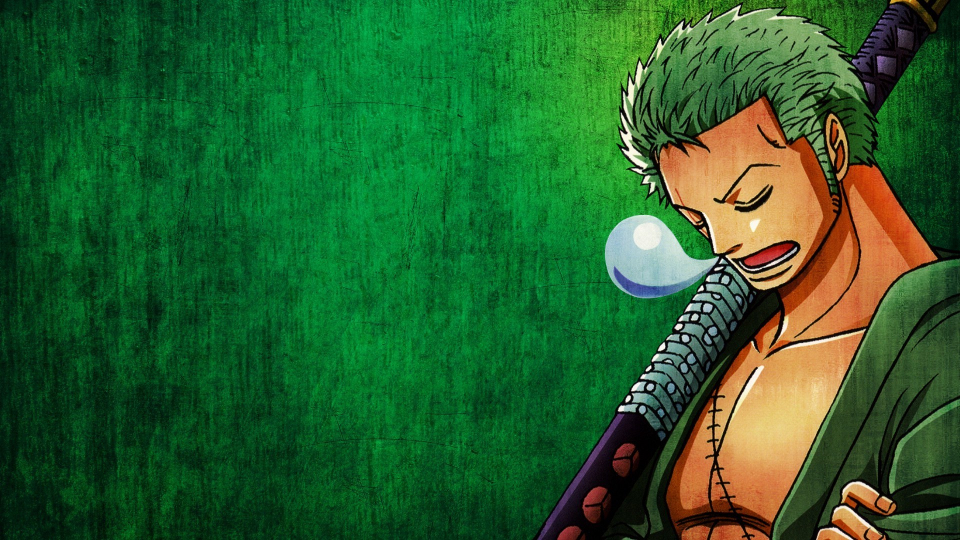 carta da parati zoro monopezzo,verde,cartone animato,anime,illustrazione,personaggio fittizio