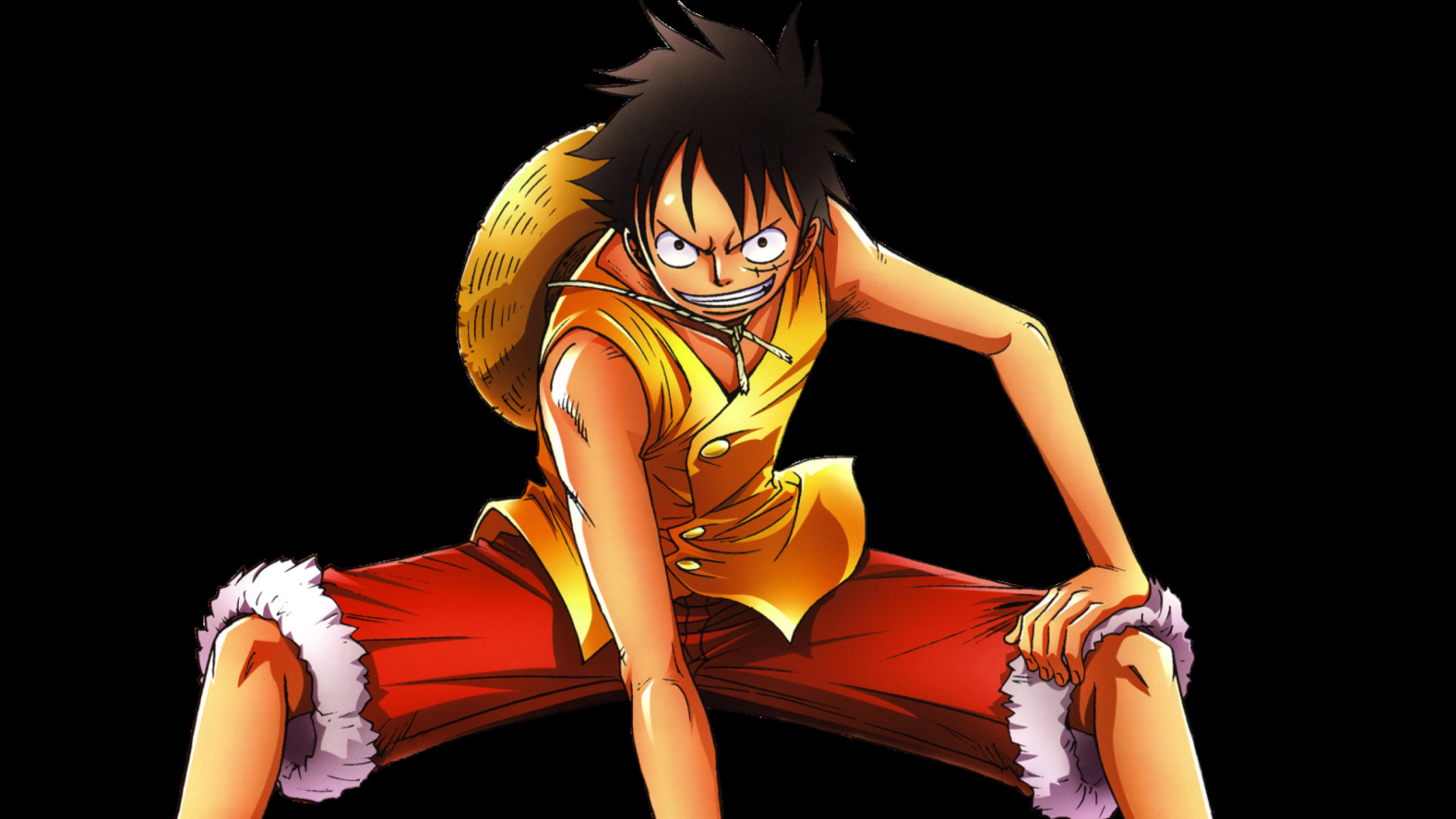 one piece luffy wallpaper,anime,cartoon,sitting,artwork,animation