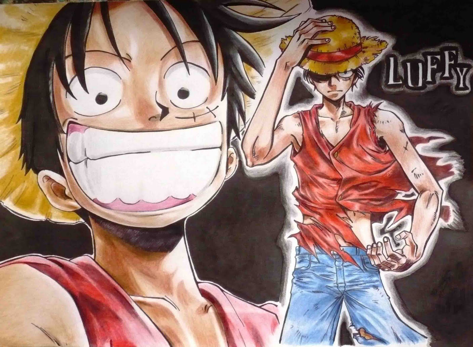 one piece luffy wallpaper,cartoon,animated cartoon,anime,illustration,art