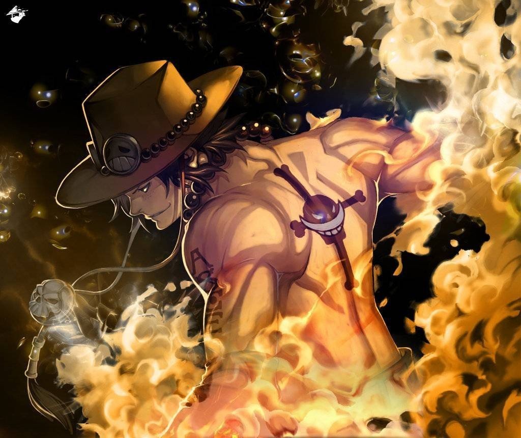 one piece ace wallpaper,illustration,cg artwork,fictional character,art,graphic design