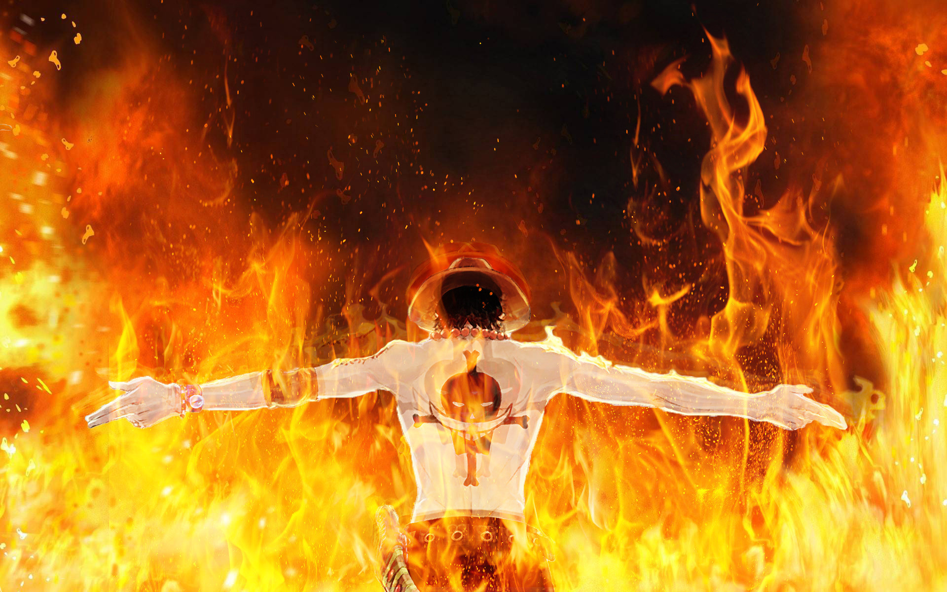 one piece ace wallpaper,flame,fire,heat,event,demon