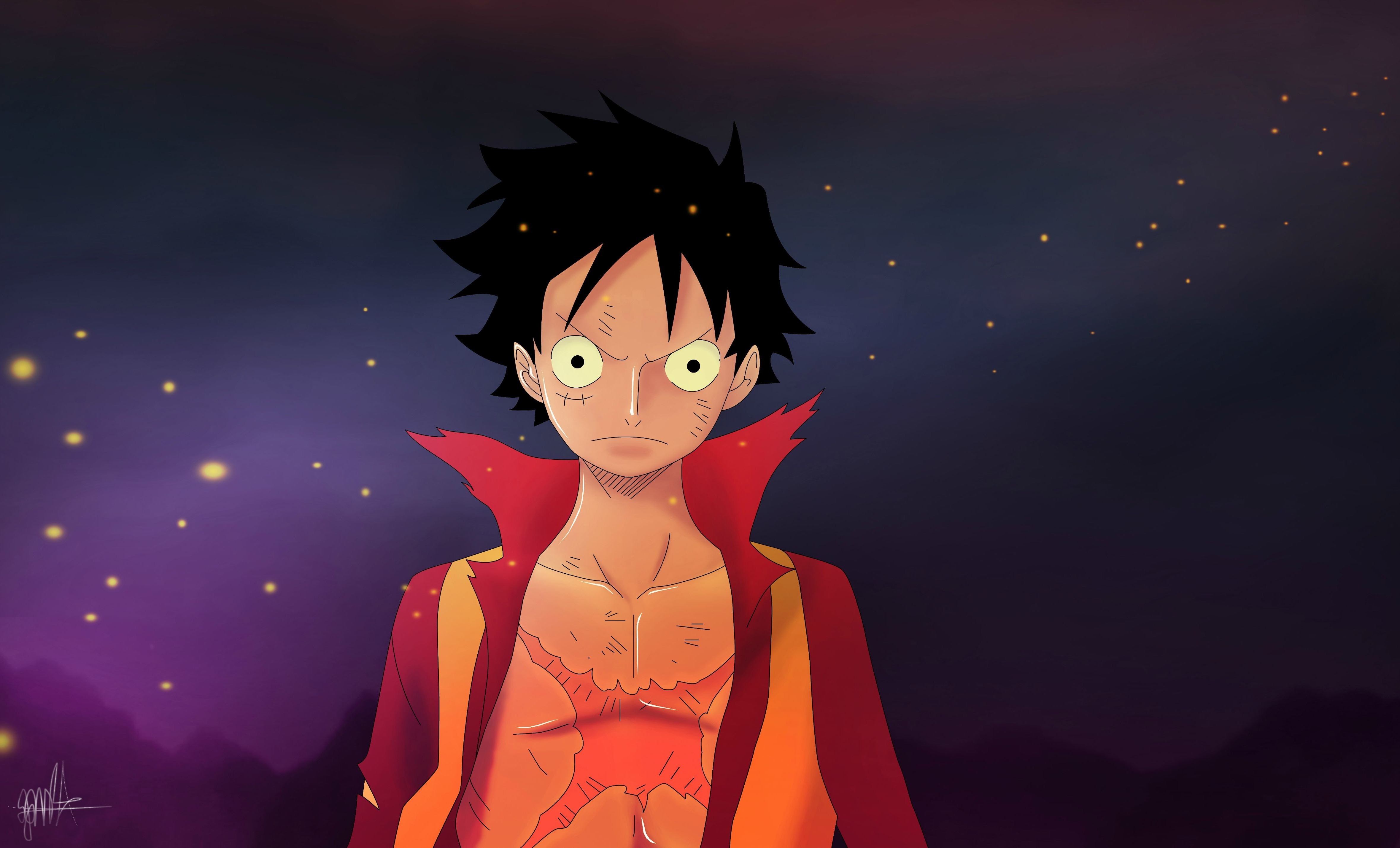 fond d'écran une pièce luffy,anime,dessin animé,dessin animé,oeuvre de cg,ciel