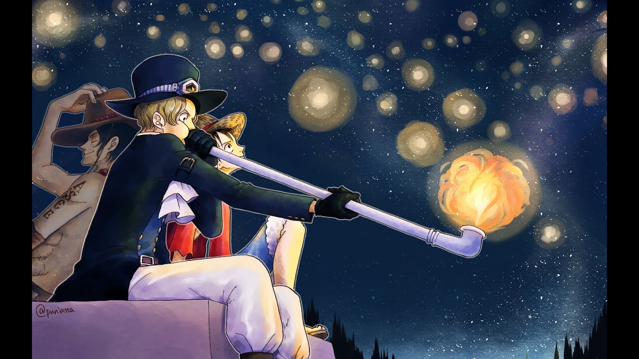 one piece ace wallpaper,baseball bat,illustration,woodwind instrument,flute,space