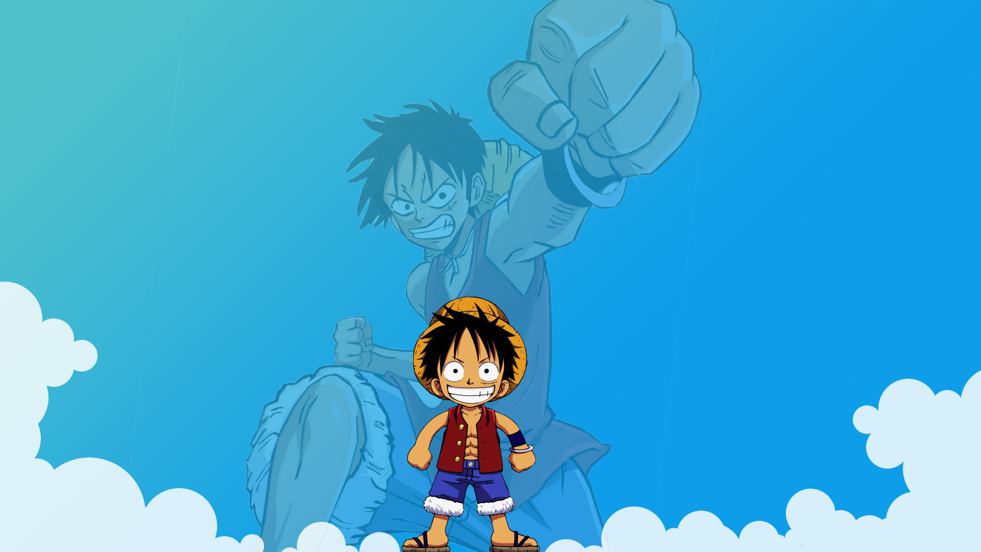 one piece luffy wallpaper,cartoon,anime,illustration,animated cartoon,sky