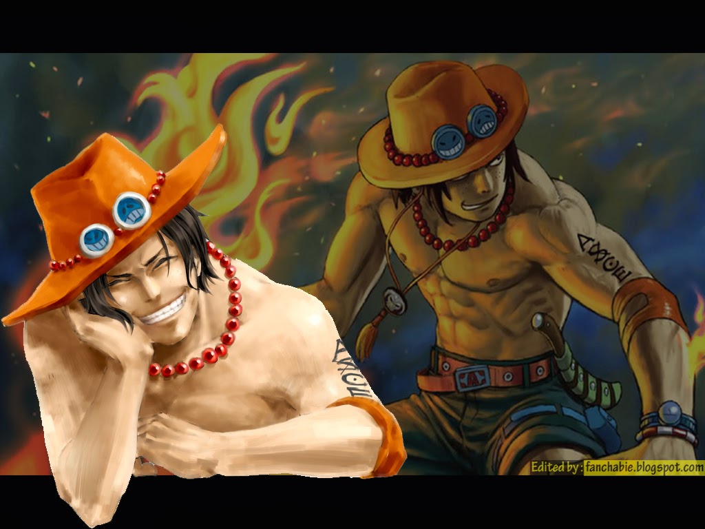 one piece ace wallpaper,cartoon,illustration,human,art,mythology