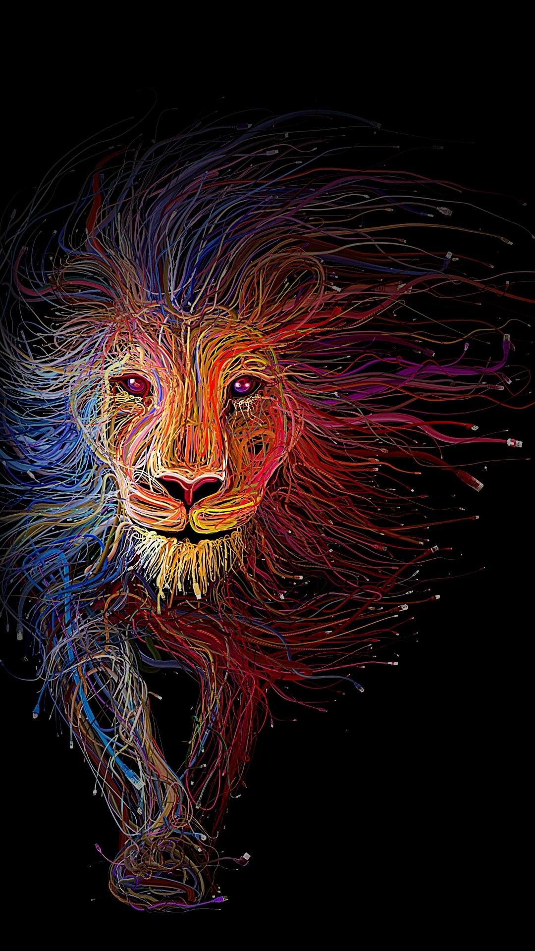 lion wallpaper iphone,lion,felidae,big cats,illustration,art