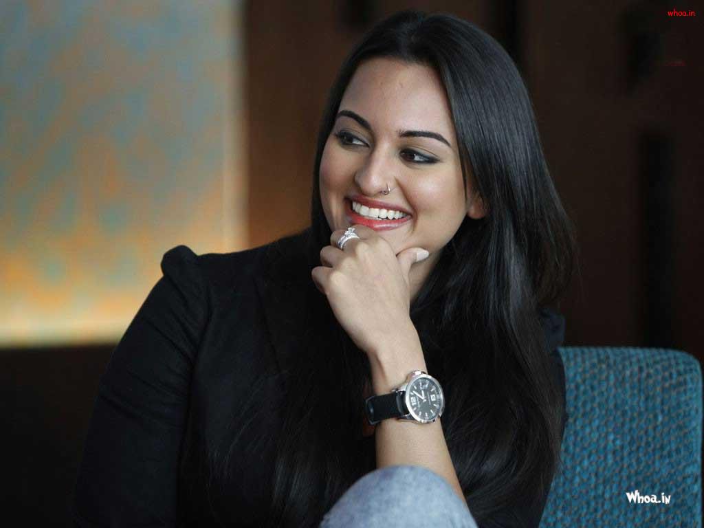 sonakshi sinha hd wallpaper,beauty,smile,cheek,lip,black hair