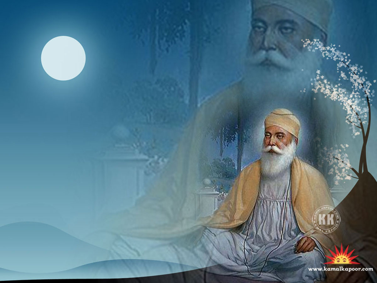 guru nanak dev ji hd wallpaper,guru,sky,facial hair,illustration,beard