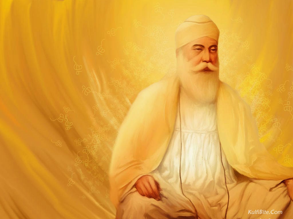 guru nanak dev ji fondo de pantalla hd,gurú,amarillo,meditación,retrato,sonrisa