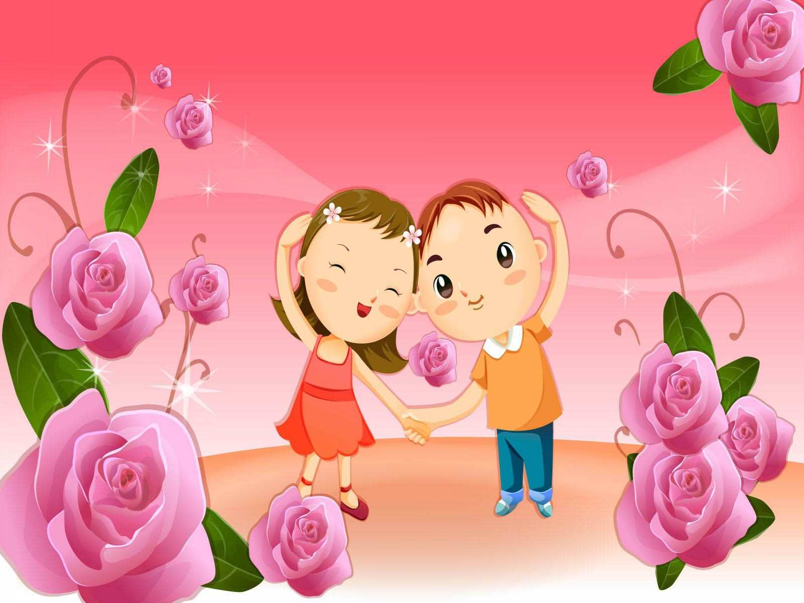 wallpaper kartun lucu dan imut,pink,cartoon,illustration,animated cartoon,garden roses