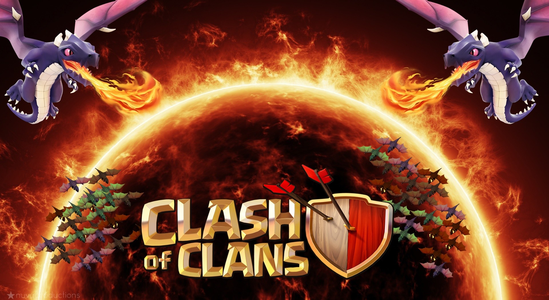 wallpaper coc keren,games,font,graphic design,movie,pc game