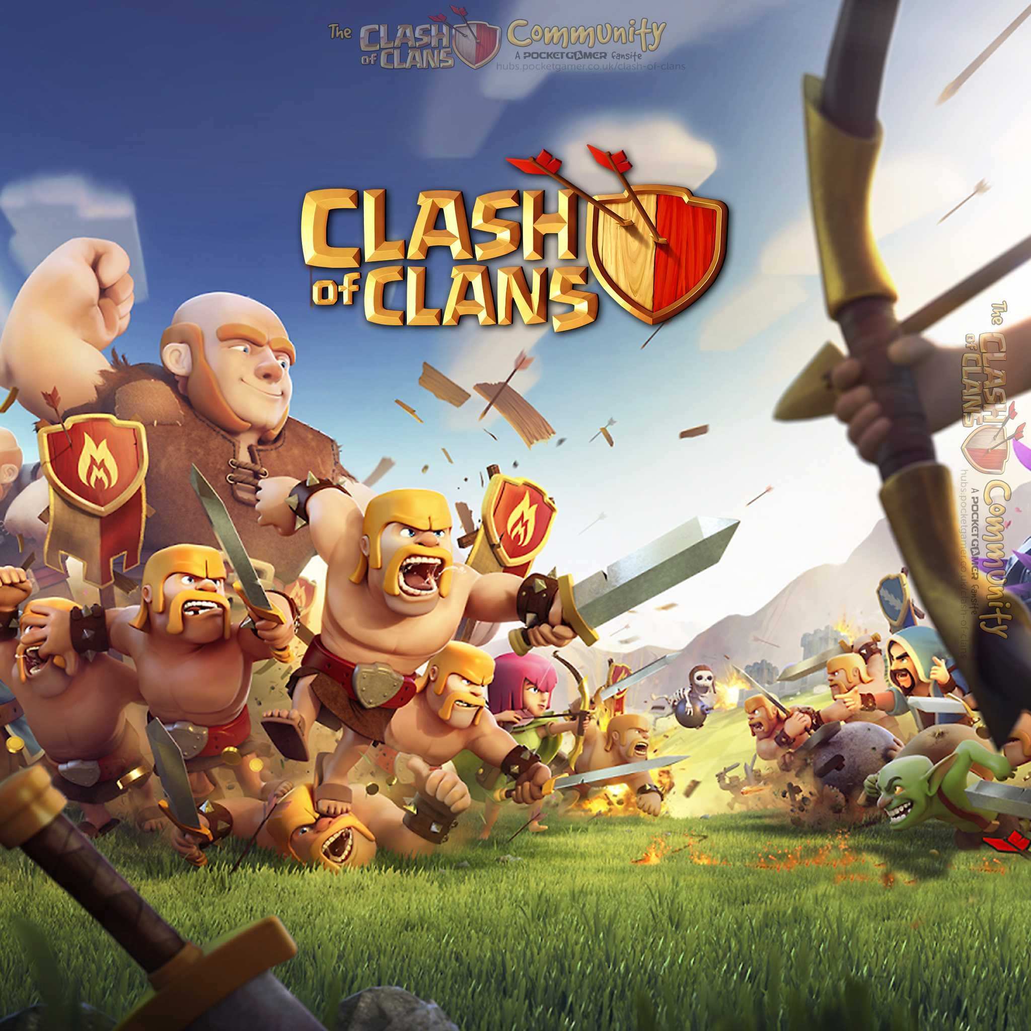 wallpaper coc keren,animated cartoon,action adventure game,games,strategy video game,pc game