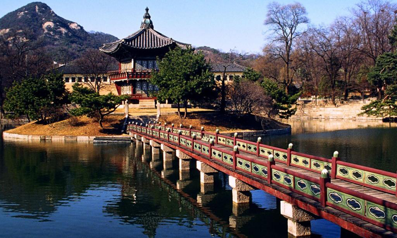 壁紙韓国,水,ブリッジ,自然の風景,反射,建築