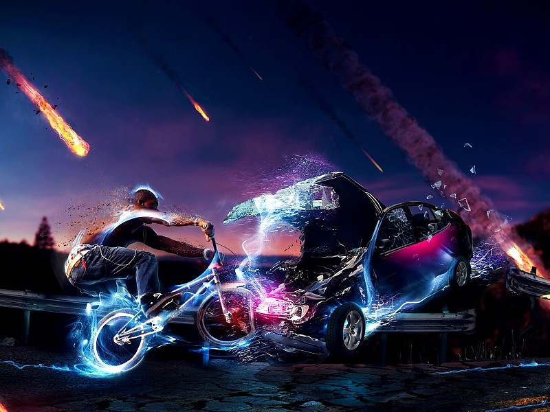 hd wallpaper auto und fahrrad,fahrzeug,motorrad,grafikdesign,auto,neon 