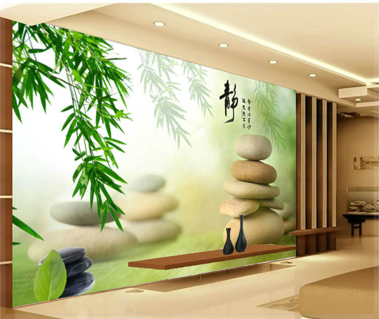 3d 벽지 디자인,벽,초록,대나무,벽지,관엽 식물
