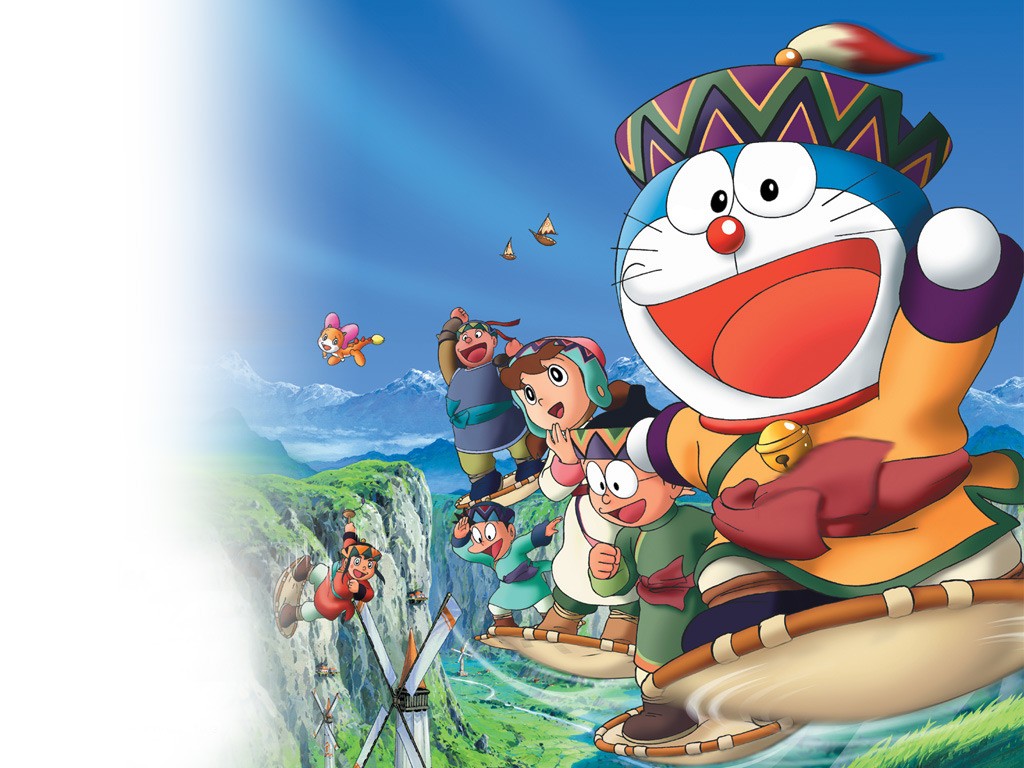 gambar wallpaper doraemon,animated cartoon,cartoon,illustration,animation,art