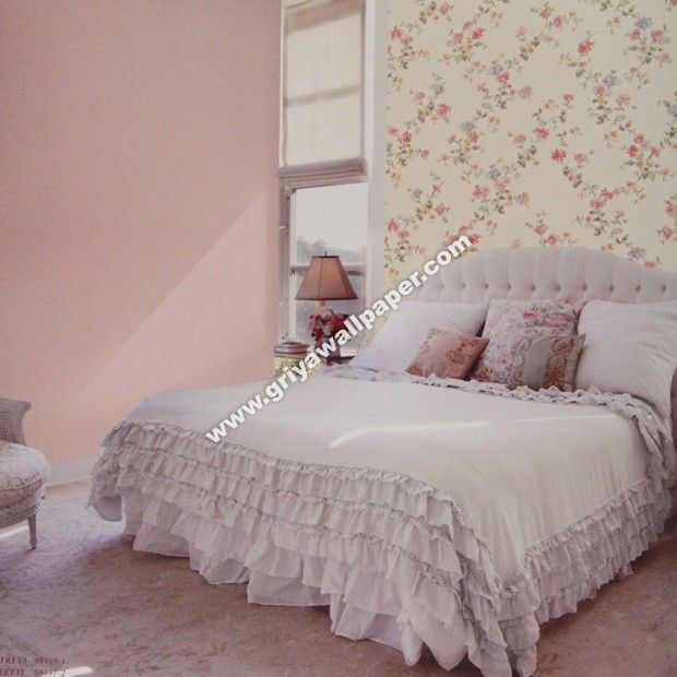 壁紙dinding kamar tidur romantis,寝室,ベッド,家具,ピンク,ルーム