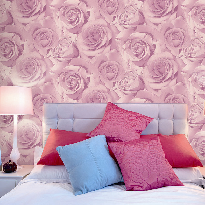 papier peint tendre kamar tidur romantis,rose,mur,fond d'écran,violet,lilas