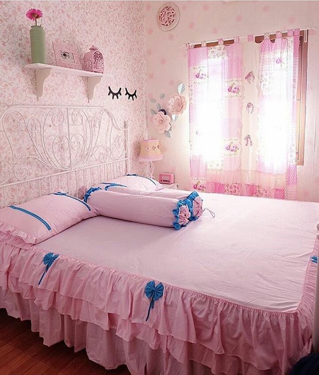 carta da parati dinding kamar tidur romantis,camera da letto,letto,mobilia,camera,rosa