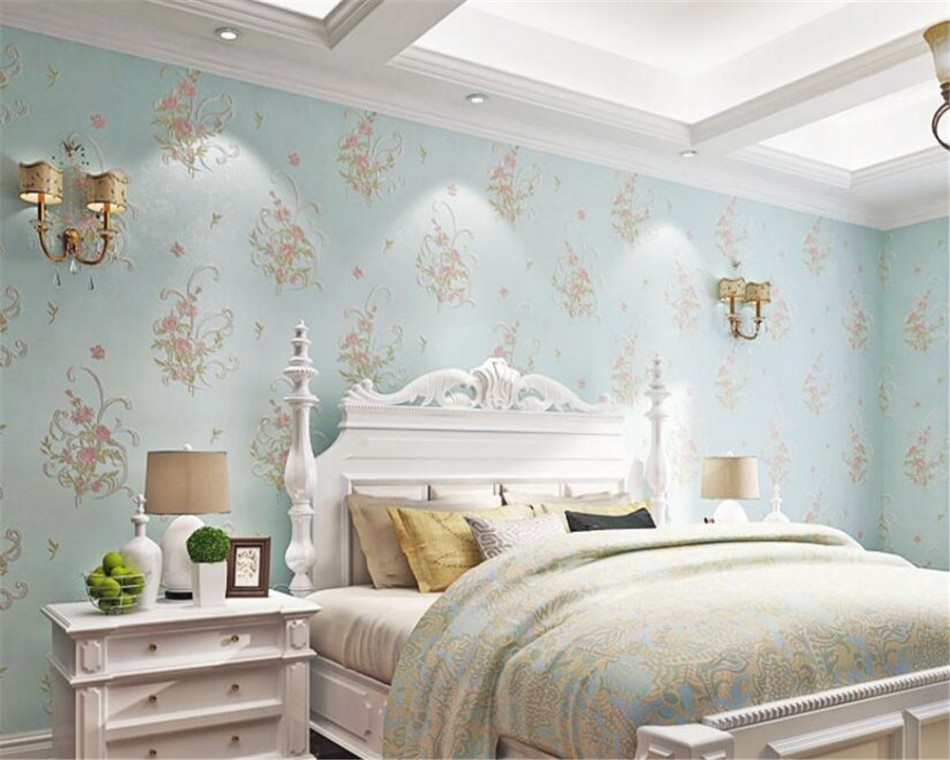 papier peint tendre kamar tidur romantis,chambre,meubles,chambre,mur,lit