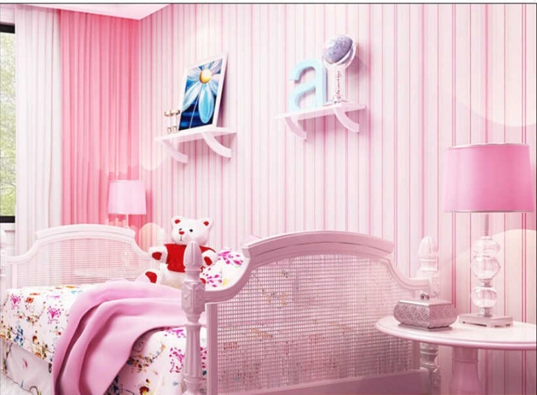 壁紙dinding kamar tidur romantis,ピンク,製品,ルーム,デコレーション,壁紙