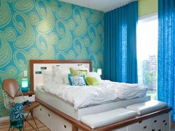 wallpaper dinding kamar tidur romantis,bedroom,furniture,room,bed,wall