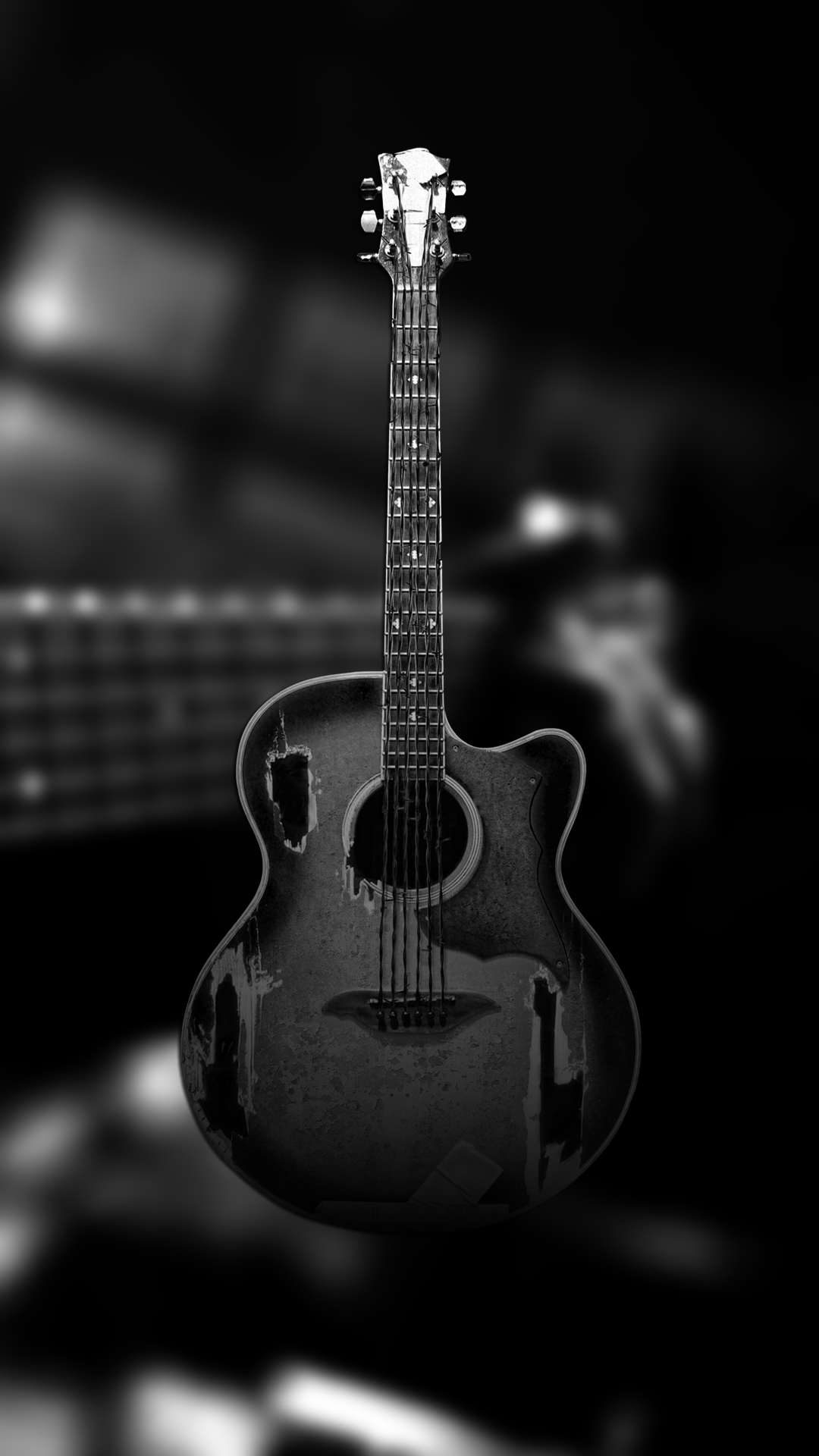 sfondo nero hd per cellulare,chitarra,strumento musicale,strumenti a corda pizzicati,fotografia di still life,chitarra acustica