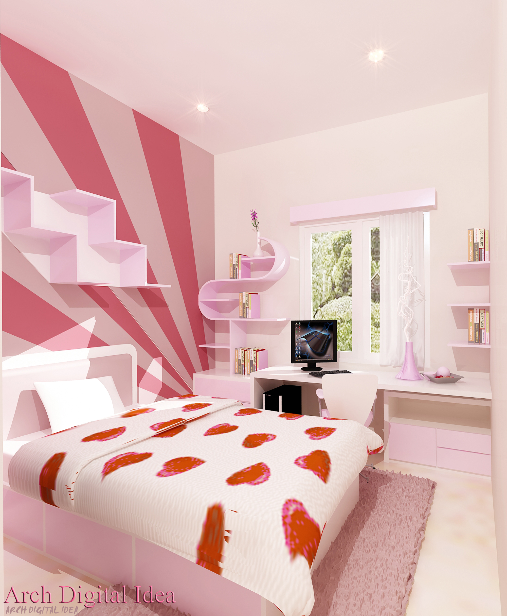 wallpaper kamar anak,bedroom,room,bed,pink,furniture