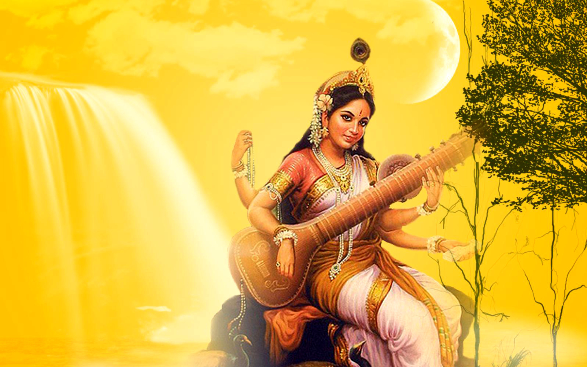 god wallpaper full hd,veena,string instrument,musical instrument,cg artwork,plucked string instruments