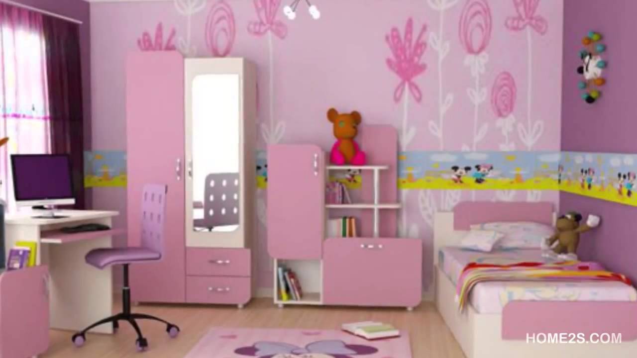 papier peint kamar anak,rose,chambre,chambre,lit,meubles