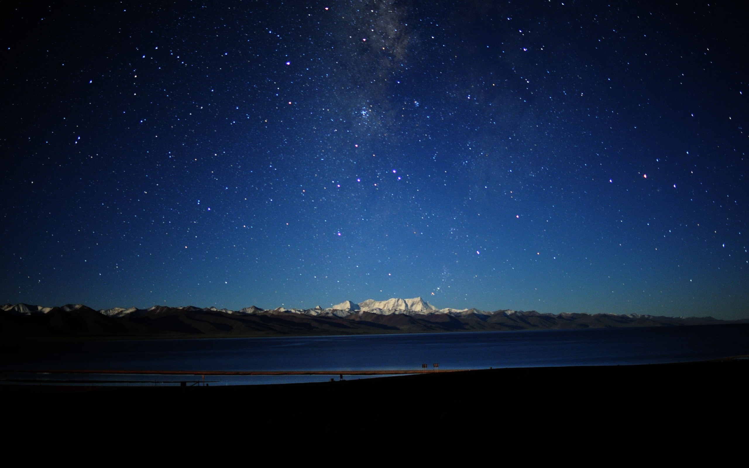 夜空の壁紙のhd,空,夜,青い,地平線,光