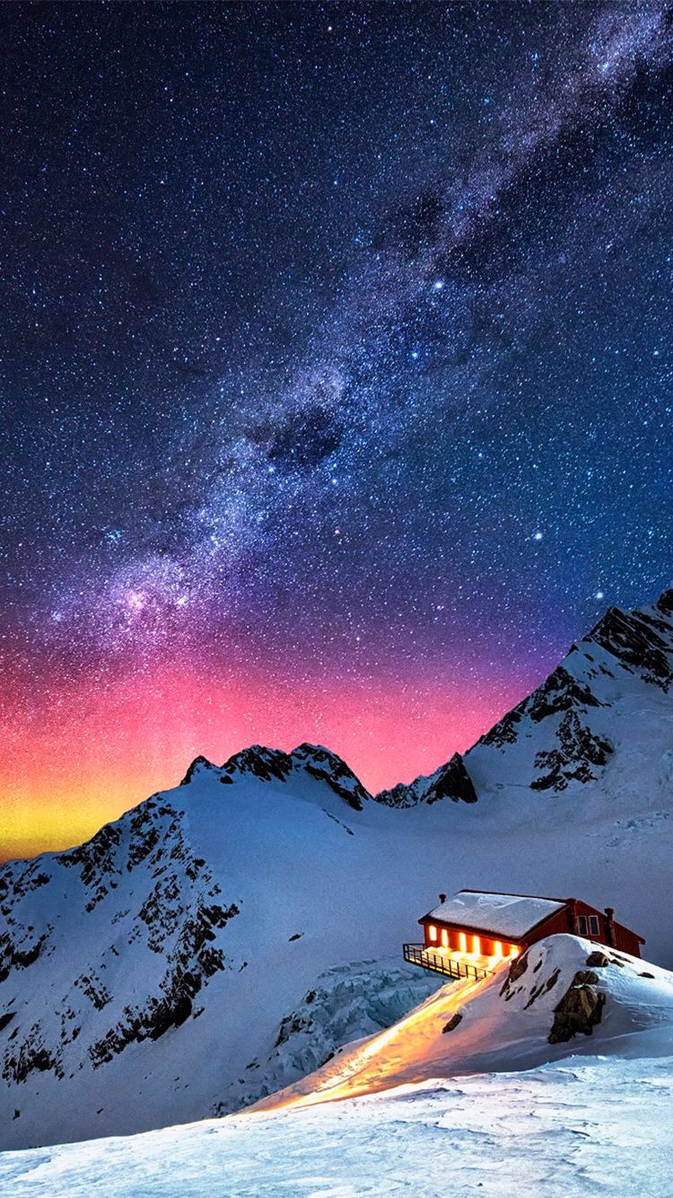 stelle live wallpaper,cielo,natura,montagna,aurora,catena montuosa