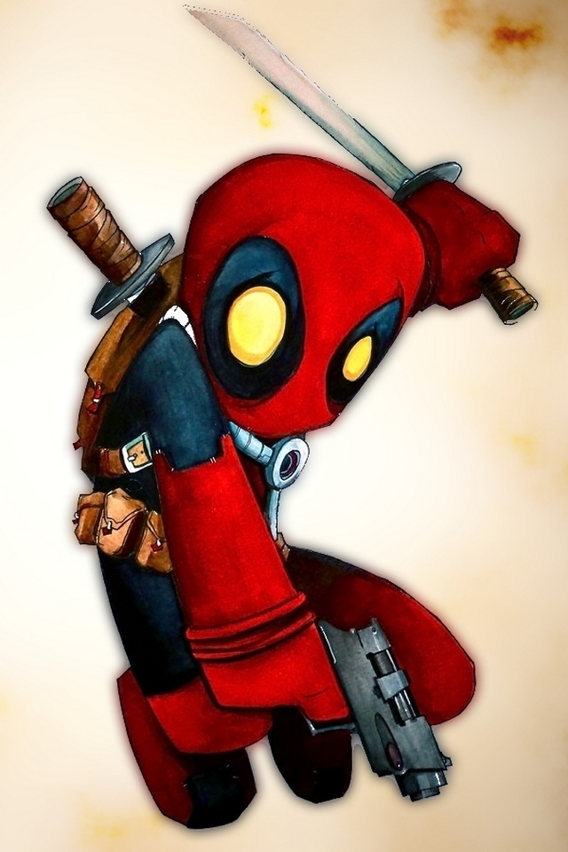 deadpool iphone wallpaper,deadpool,fictional character,cartoon,superhero,toy