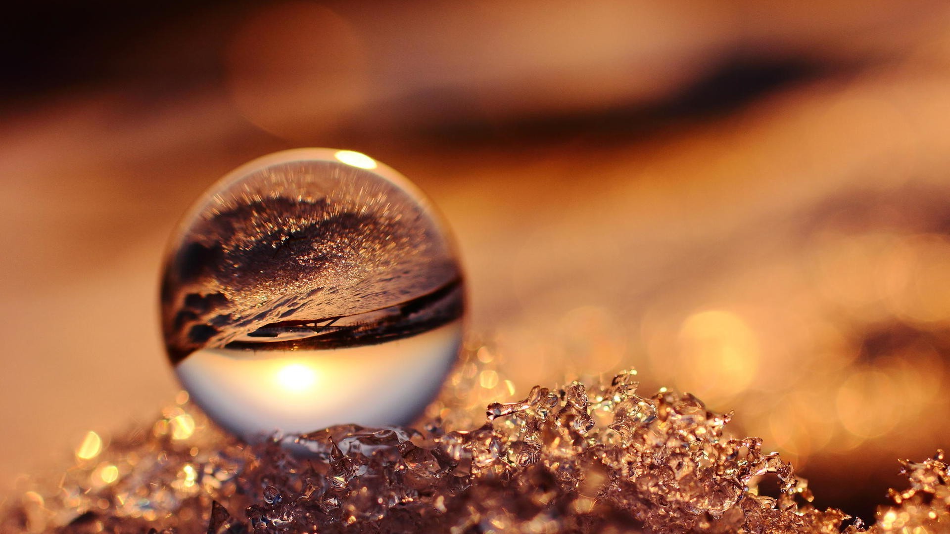 glass wallpaper,macro photography,water,close up,sphere,reflection