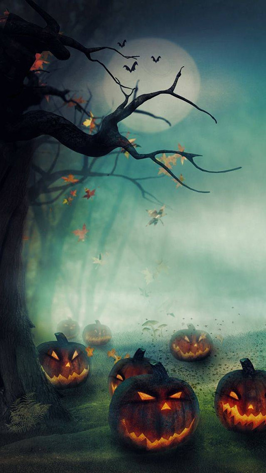 carta da parati del telefono di halloween,illustrazione,cielo,albero,pianta,arte