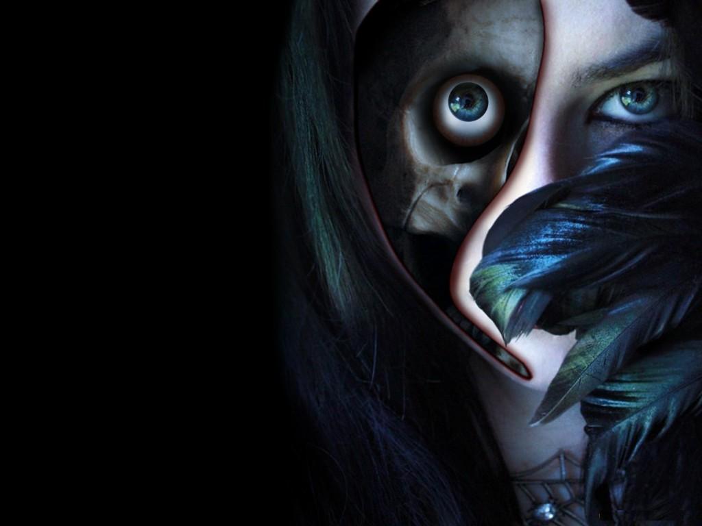 carta da parati horror 3d,viso,buio,occhio,illustrazione,bocca