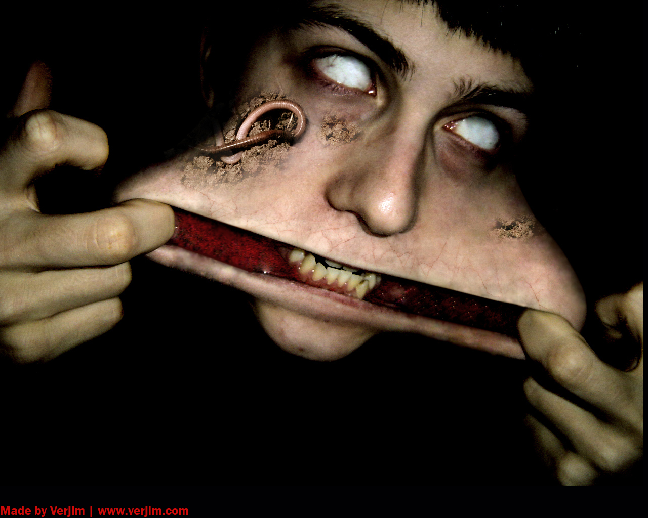 carta da parati horror 3d,bocca,occhio,labbro,umano,carne