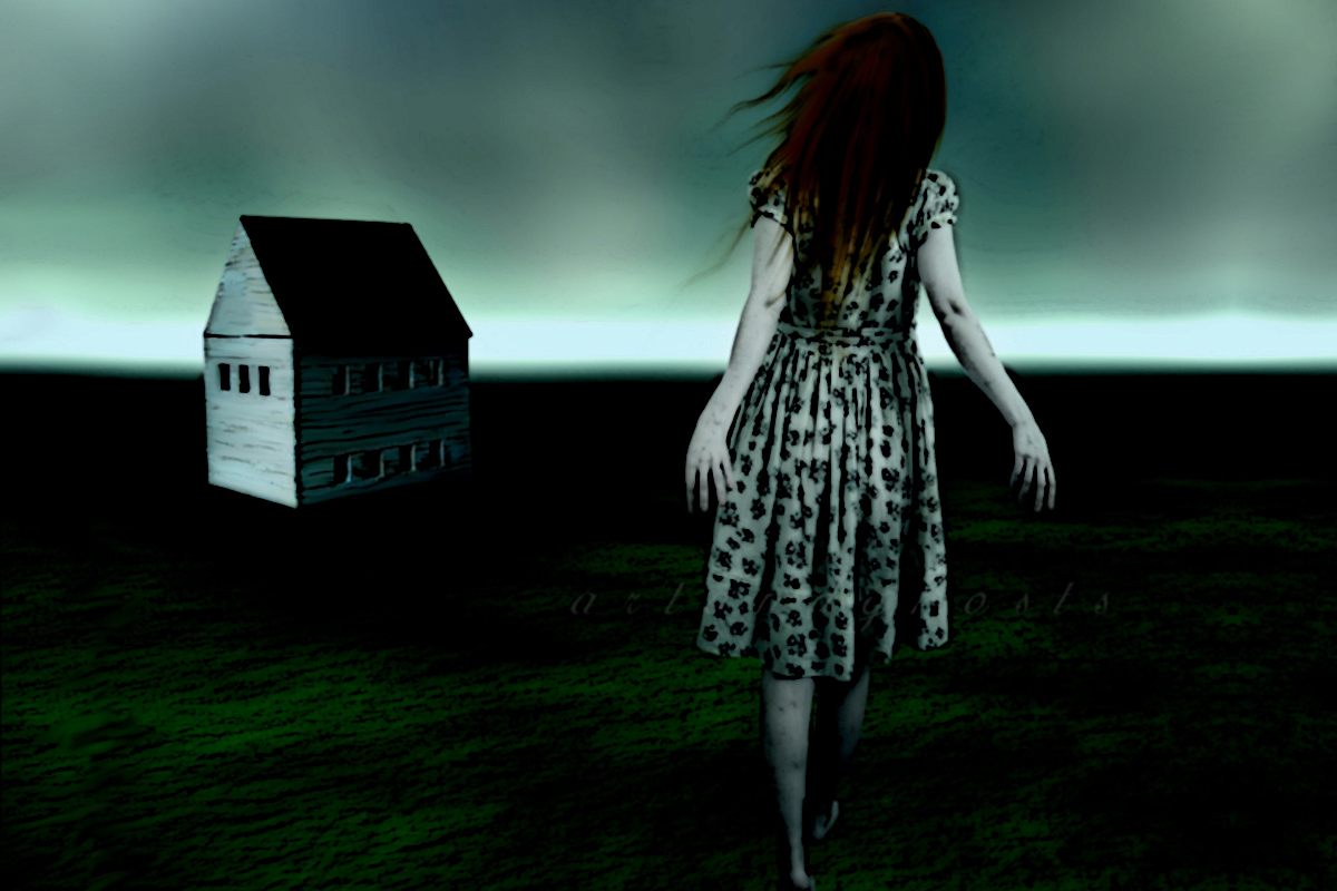 horror wallpaper 3d,green,sky,light,grass,darkness