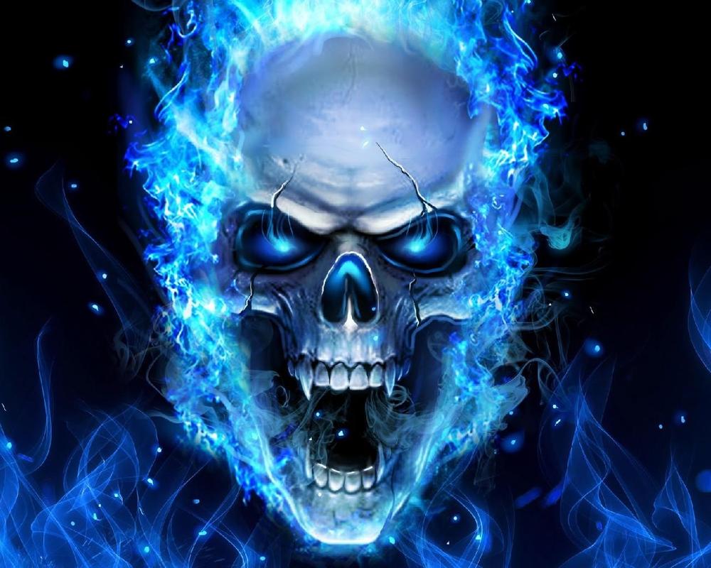 fire skull wallpaper,skull,bone,jaw,electric blue,illustration