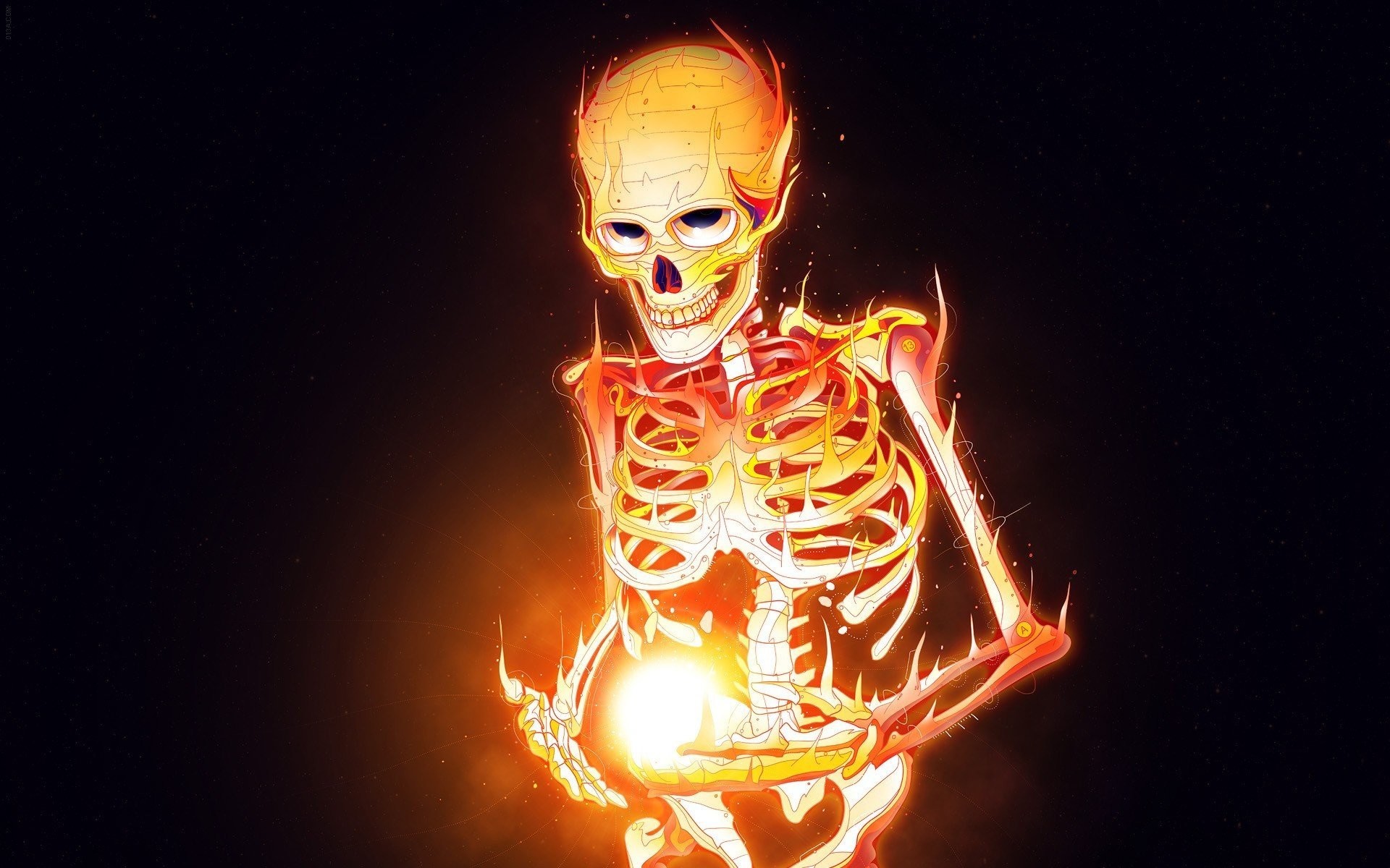 fire skull wallpaper,orange,skeleton,human,animation,fictional character