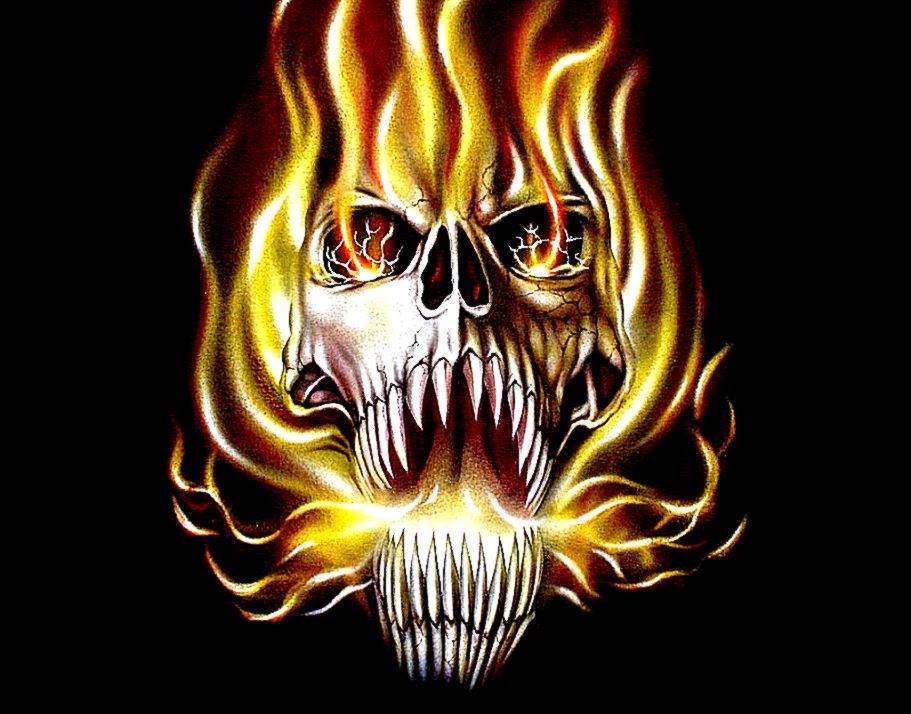 fondo de pantalla de calavera de fuego,cráneo,hueso,fuego,ilustración,fuego