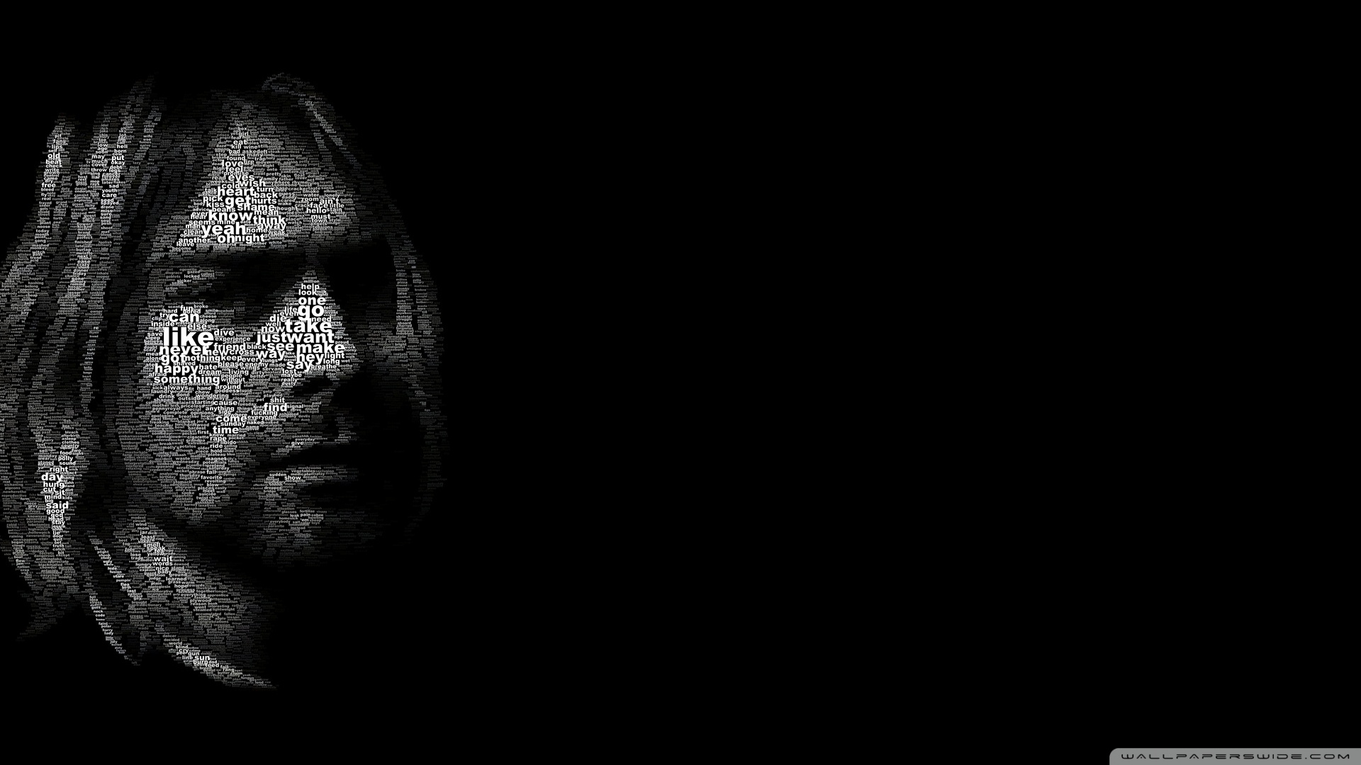 kurt wallpaper,face,black,head,black and white,darkness