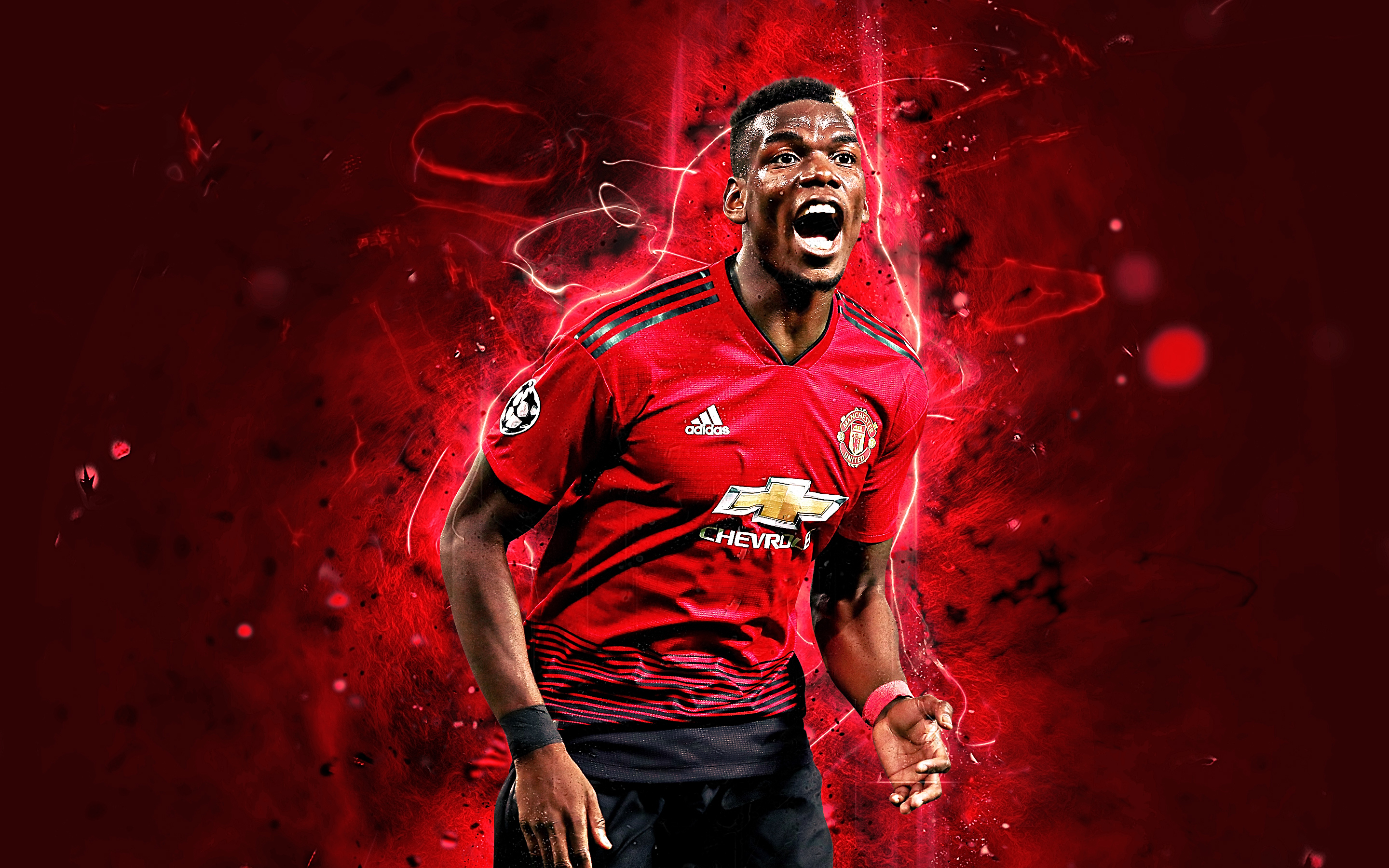 fond d'écran paul pogba,rouge,joueur de football,performance,personnage fictif,illustration