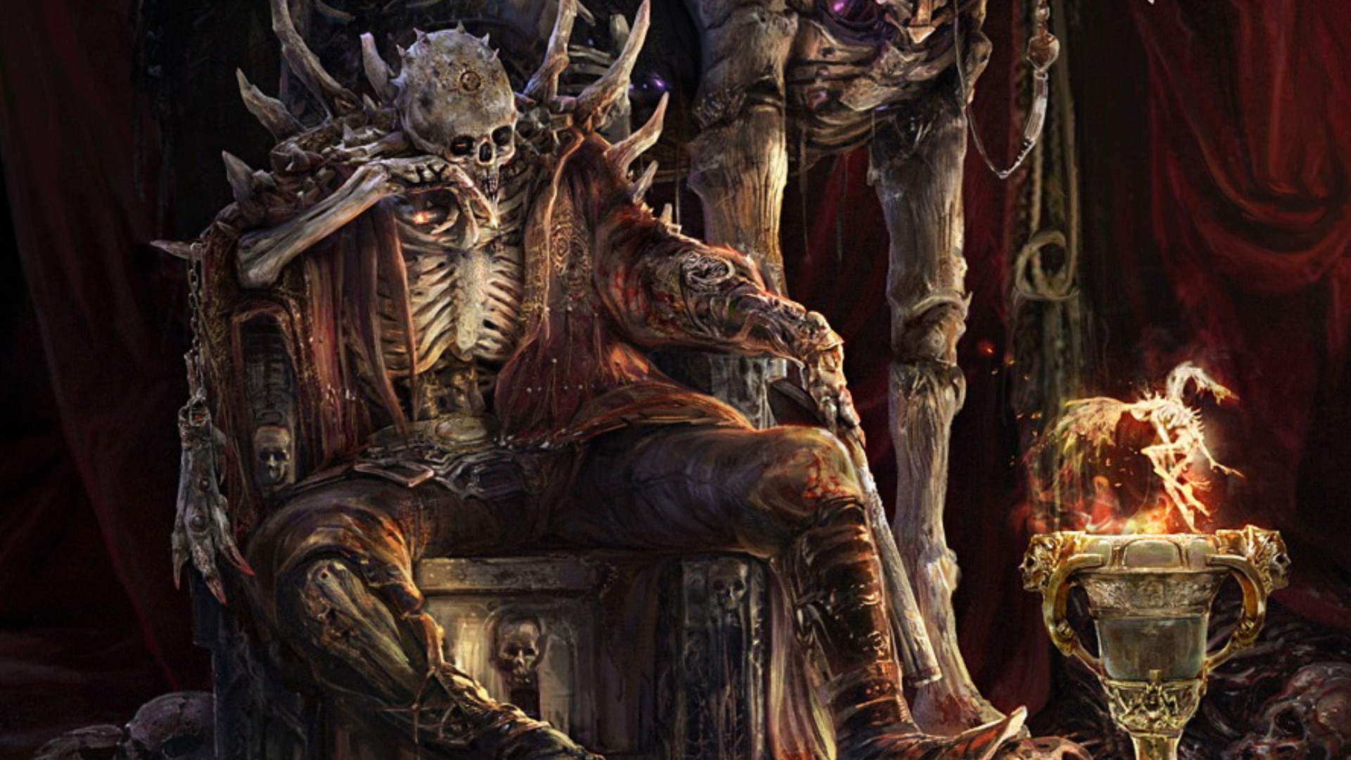 skeleton wallpaper,action adventure game,demon,cg artwork,mythology,fictional character