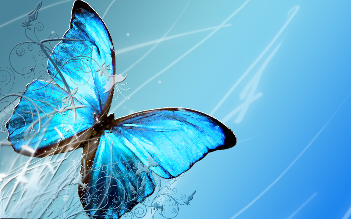 carta da parati farfalla 3d,la farfalla,blu,insetto,falene e farfalle,invertebrato