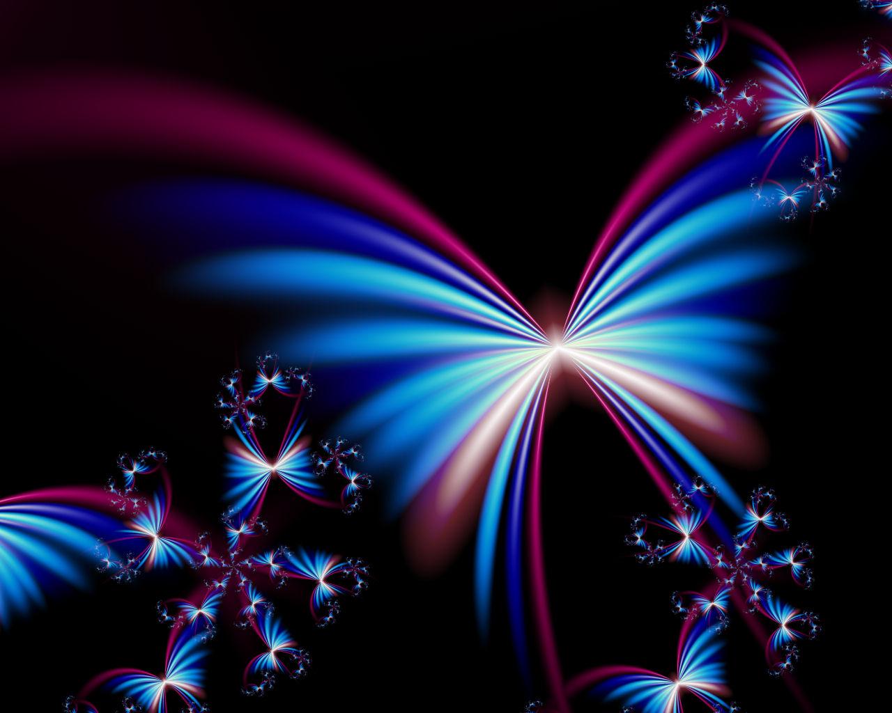 fondo de pantalla de mariposa 3d,azul,mariposa,ligero,arte fractal,azul eléctrico