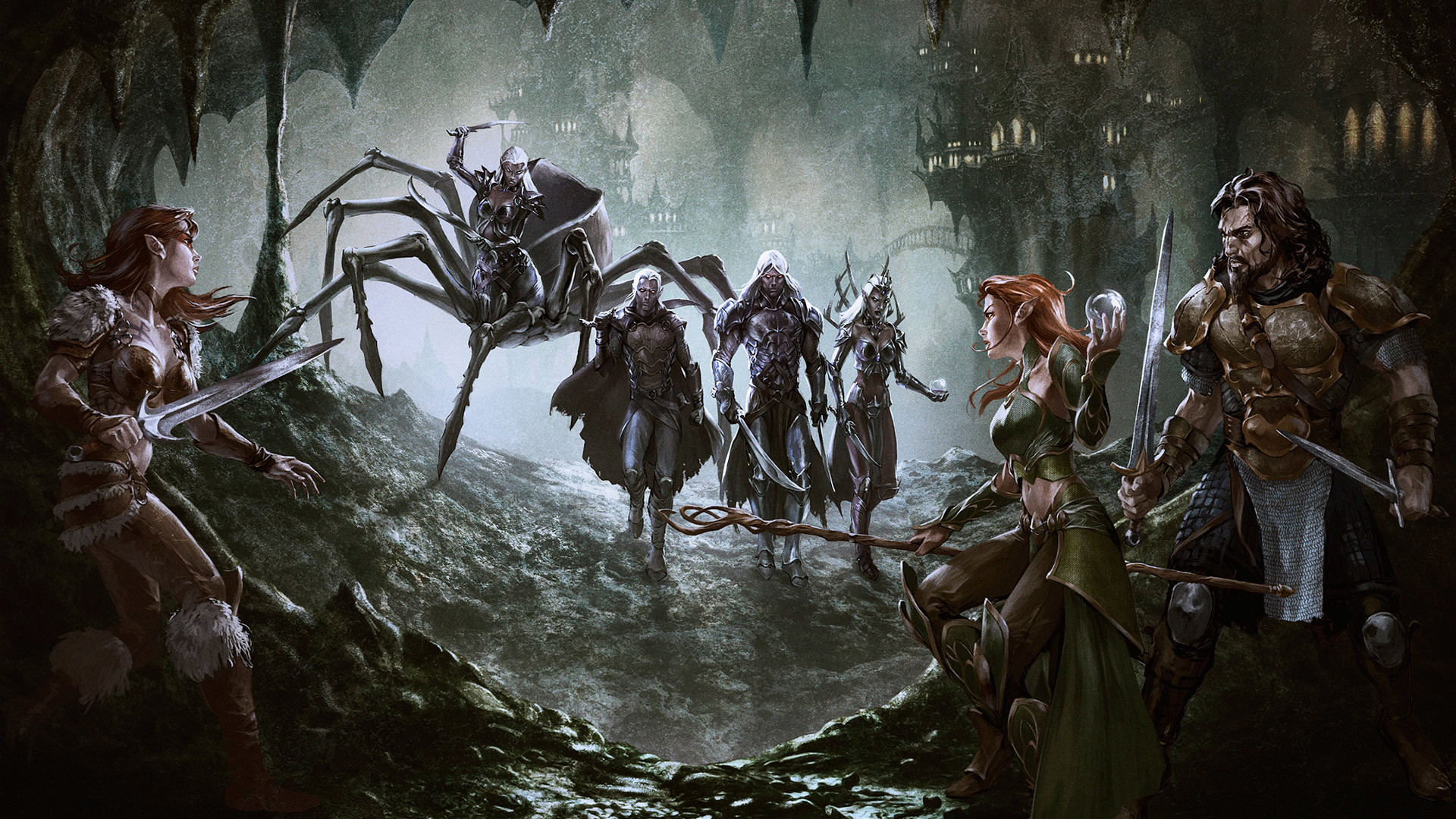 dungeons and dragons wallpaper,gioco di avventura e azione,gioco per pc,cg artwork,immagine dello schermo,composizione digitale