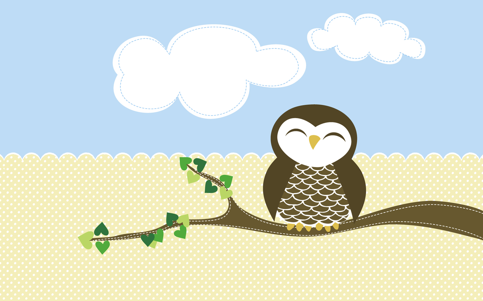 cute desktop wallpaper,bird,owl,cartoon,branch,illustration