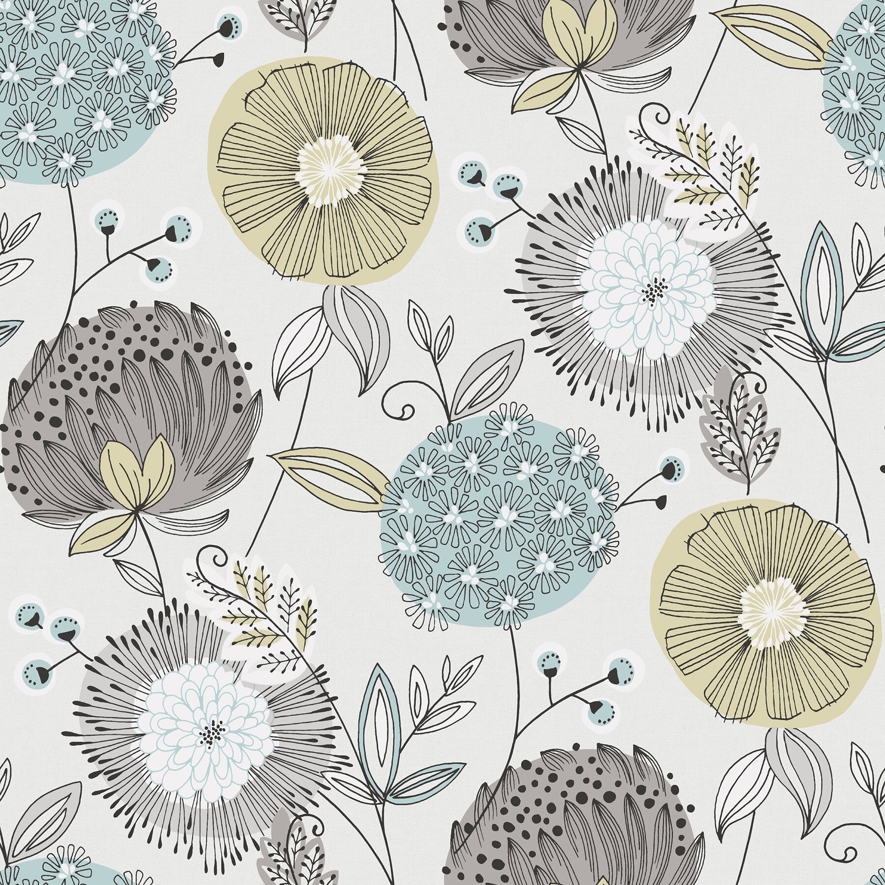 modern floral wallpaper,pattern,botany,design,flower,plant